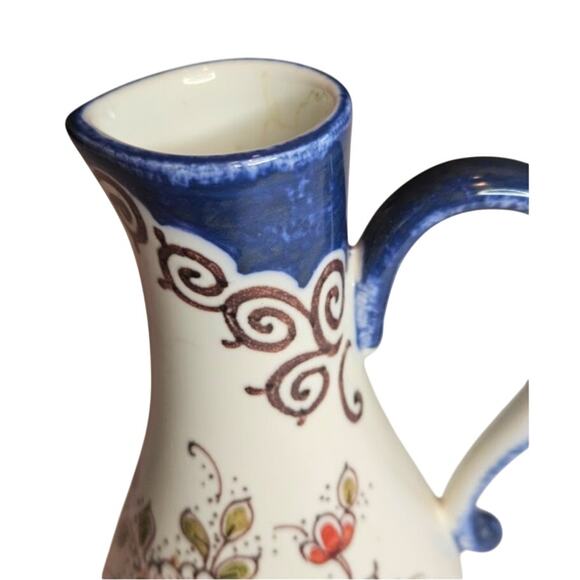 Polychrome Delft Netherlands 5" pitcher Holland Zenith 1749 tag Floral mortif - Picture 3 of 9